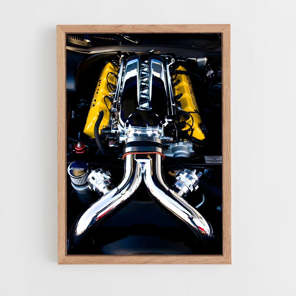 Poster Moteur Jaune – affiche Dodge (vue 4)